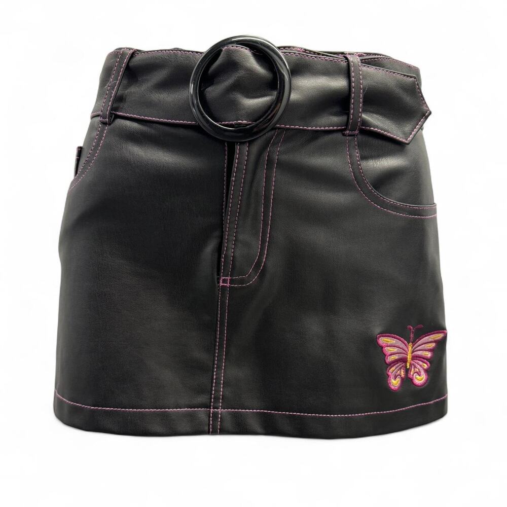 y2k black mini skirt